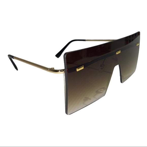 Oversized Rimless Luxury Sunglasses Eyewear - Picture 9 of 9